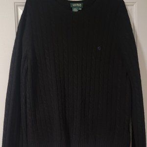Ralph Lauren Women's Cashmere Black Sweater XL